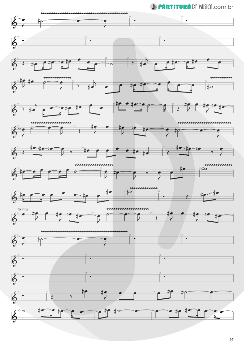 Partitura de musica de Canto - Sunday Bloody Sunday | U2 | War 1983 - pag 2