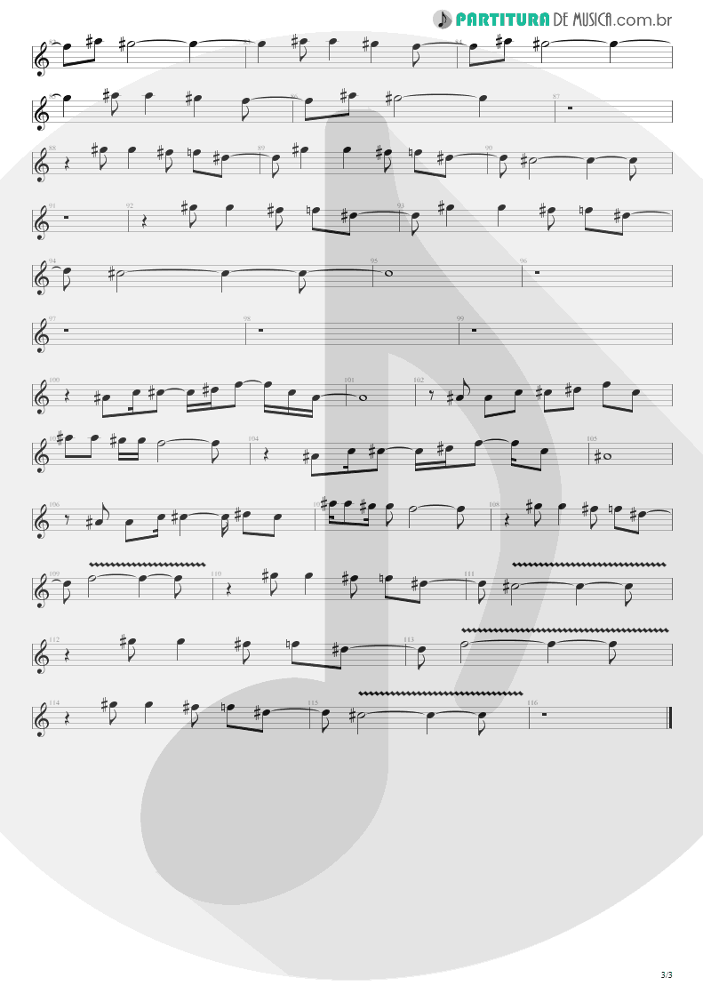 Partitura de musica de Canto - Sunday Bloody Sunday | U2 | War 1983 - pag 3