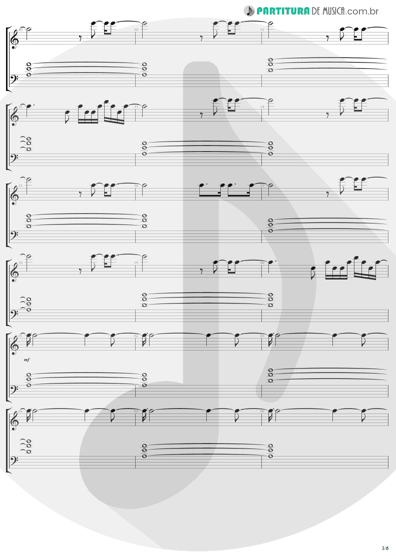 Partitura de musica de Piano - Bad | U2 | The Unforgettable Fire 1984 - pag 3