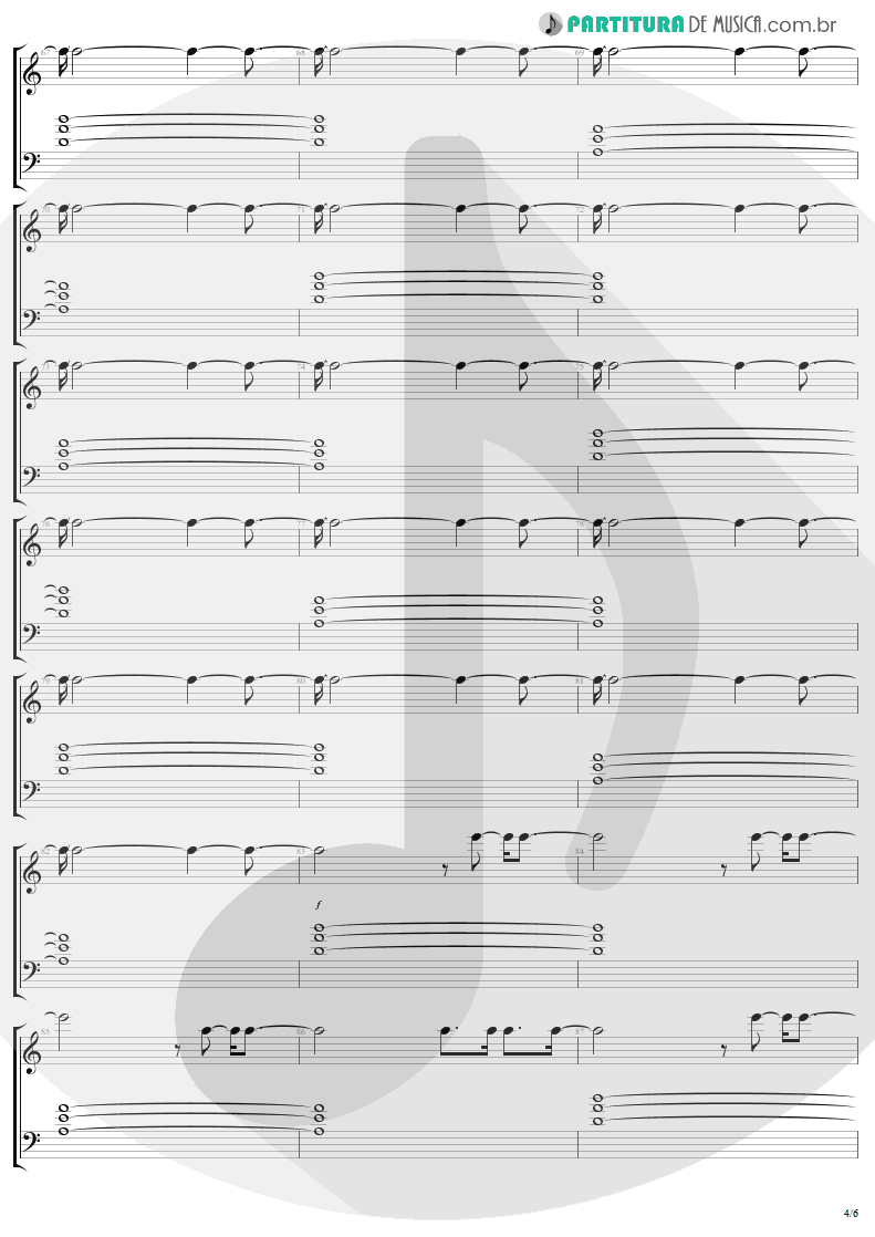 Partitura de musica de Piano - Bad | U2 | The Unforgettable Fire 1984 - pag 4