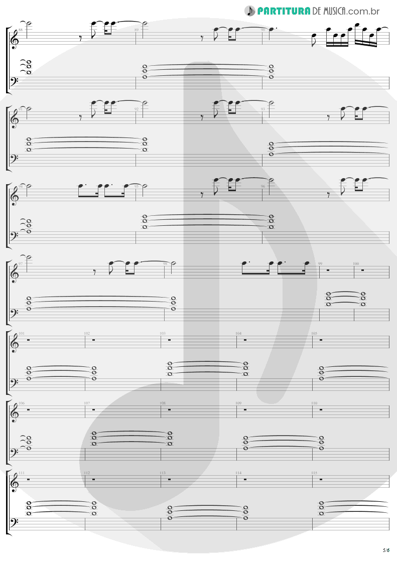 Partitura de musica de Piano - Bad | U2 | The Unforgettable Fire 1984 - pag 5