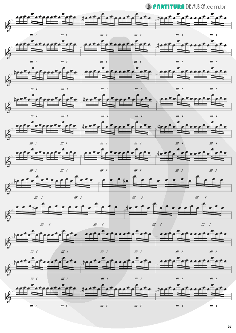 Partitura de musica de Xilofone percussivo - Bad | U2 | The Unforgettable Fire 1984 - pag 2