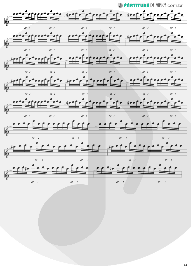 Partitura de musica de Xilofone percussivo - Bad | U2 | The Unforgettable Fire 1984 - pag 5