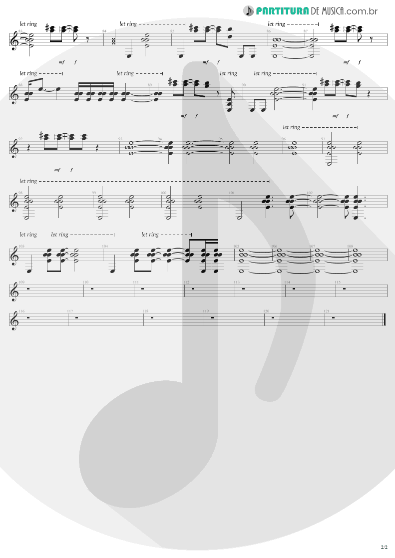 Partitura de musica de Canto - Exit | U2 | The Joshua Tree 1987 - pag 2