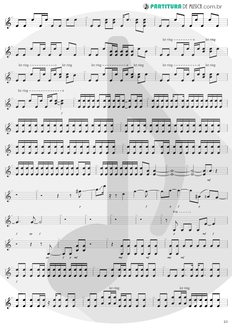 Partitura de musica de Guitarra Elétrica - Exit | U2 | The Joshua Tree 1987 - pag 2