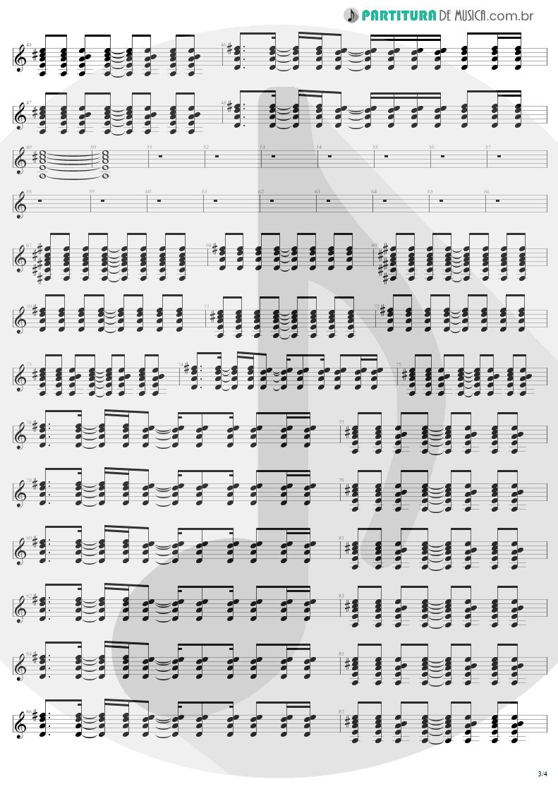 Partitura de musica de Guitarra Elétrica - All I Want Is You | U2 | Rattle and Hum 1988 - pag 3