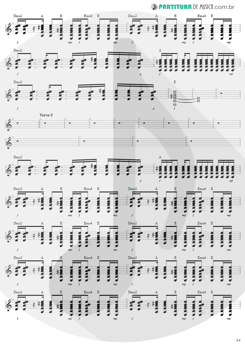 Partitura de musica de Guitarra Elétrica - Desire | U2 | Rattle and Hum 1988 - pag 3