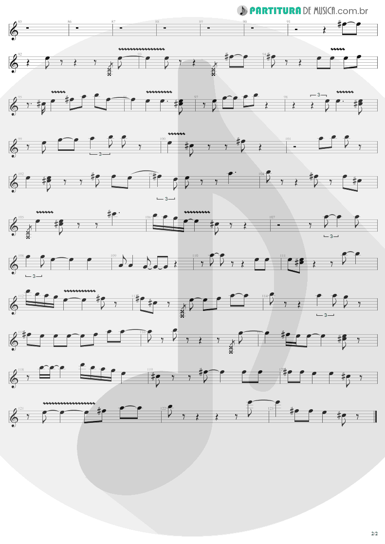 Partitura de musica de Guitarra Elétrica - When Love Comes To Town | U2 | Rattle and Hum 1988 - pag 2