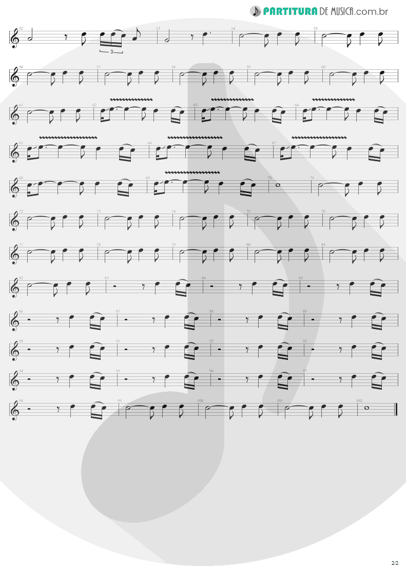 Partitura de musica de Guitarra Elétrica - One | U2 | Achtung Baby 1991 - pag 2