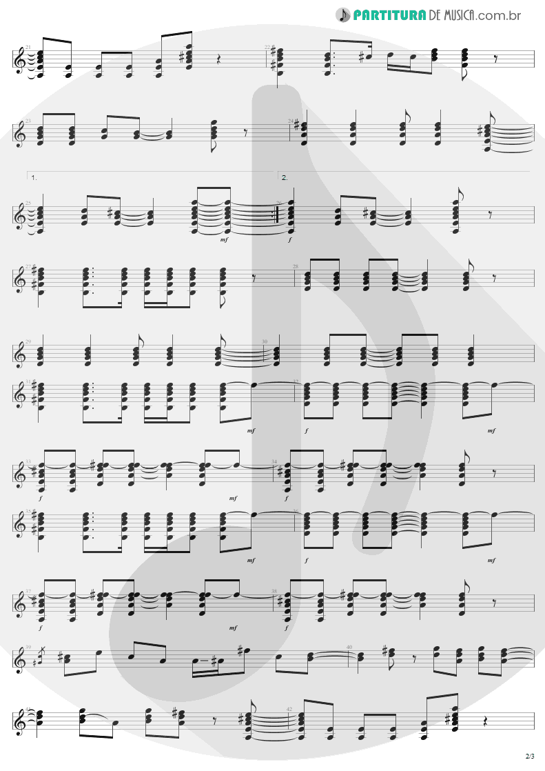 Partitura de musica de Guitarra Elétrica - In A Little While | U2 | All That You Can't Leave Behind 2000 - pag 2