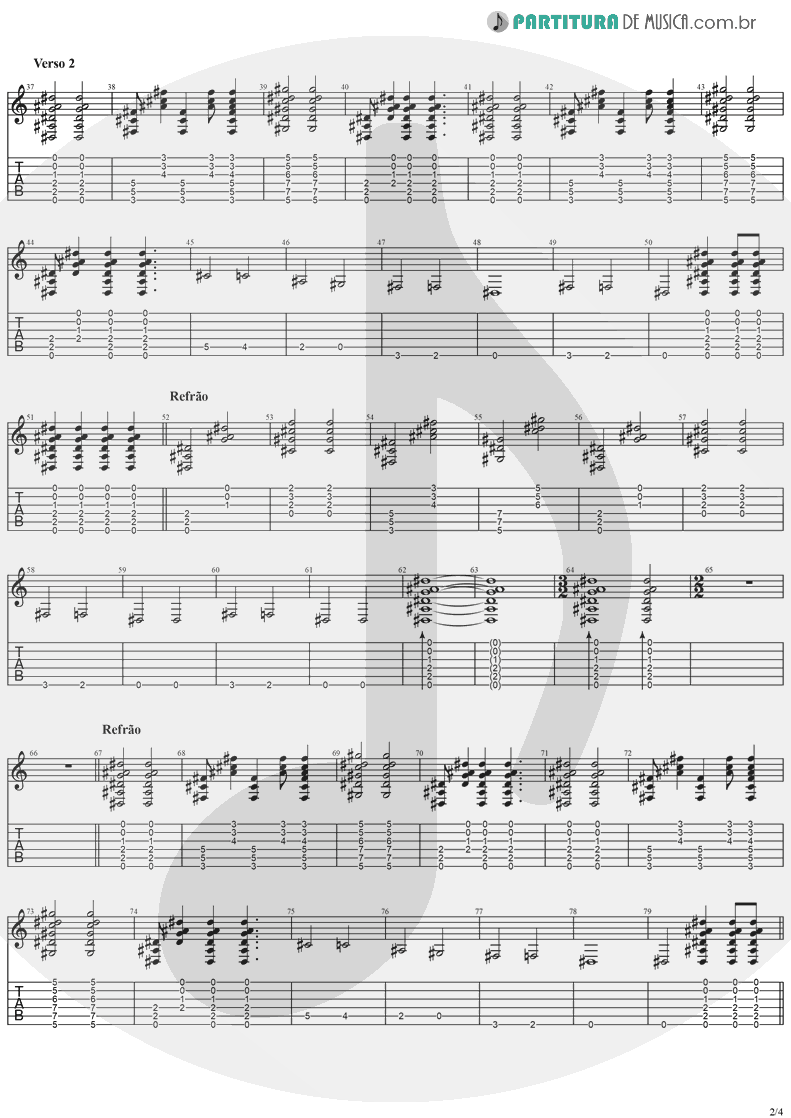 Tablatura + Partitura de musica de Guitarra Elétrica - Cat's In The Cradle | Ugly Kid Joe | America's Least Wanted 1992 - pag 2