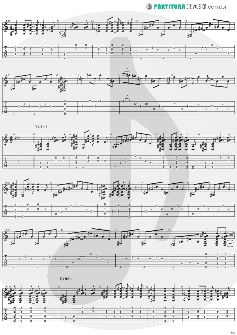 Tablatura + Partitura de musica de Violão - Cat's In The Cradle | Ugly Kid Joe | America's Least Wanted 1992 - pag 2