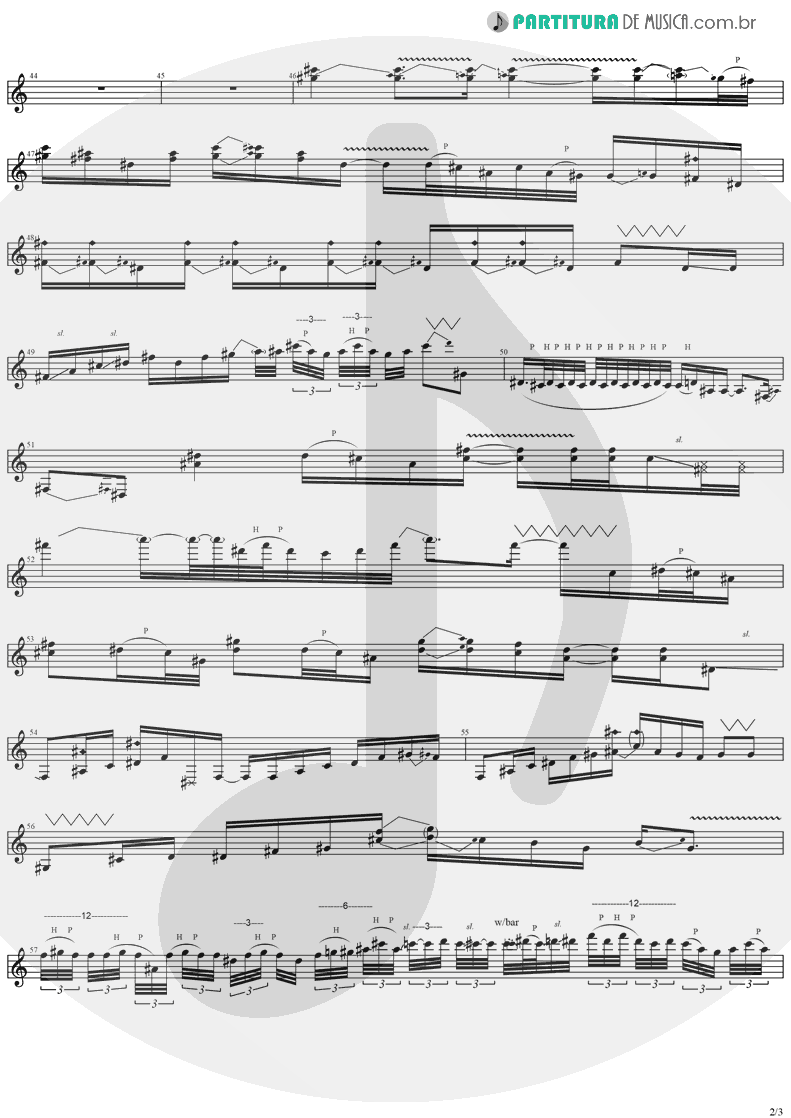 Partitura de musica de Guitarra Elétrica - Come Tomorrow | Ugly Kid Joe | America's Least Wanted 1992 - pag 2