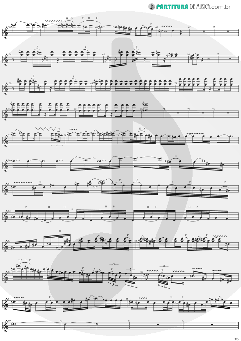 Partitura de musica de Guitarra Elétrica - Come Tomorrow | Ugly Kid Joe | America's Least Wanted 1992 - pag 3