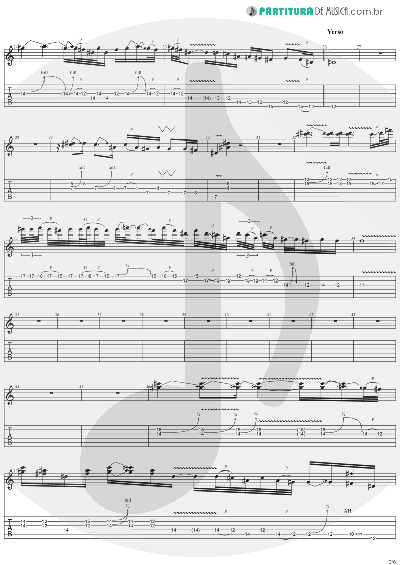 Tablatura + Partitura de musica de Guitarra Elétrica - Come Tomorrow | Ugly Kid Joe | America's Least Wanted 1992 - pag 2