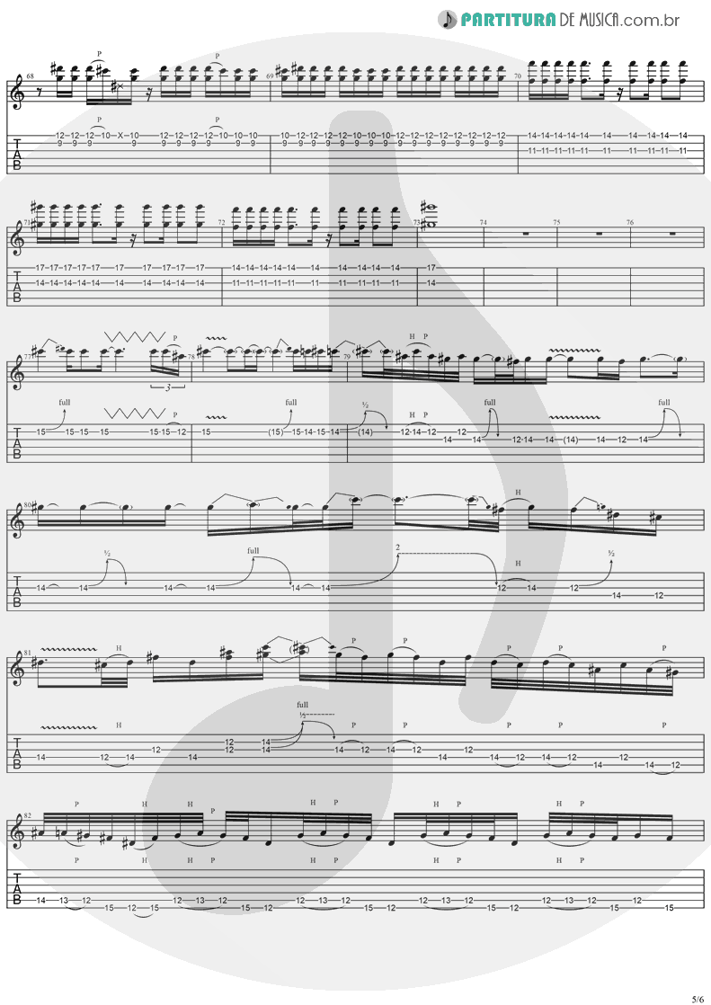 Tablatura + Partitura de musica de Guitarra Elétrica - Come Tomorrow | Ugly Kid Joe | America's Least Wanted 1992 - pag 5