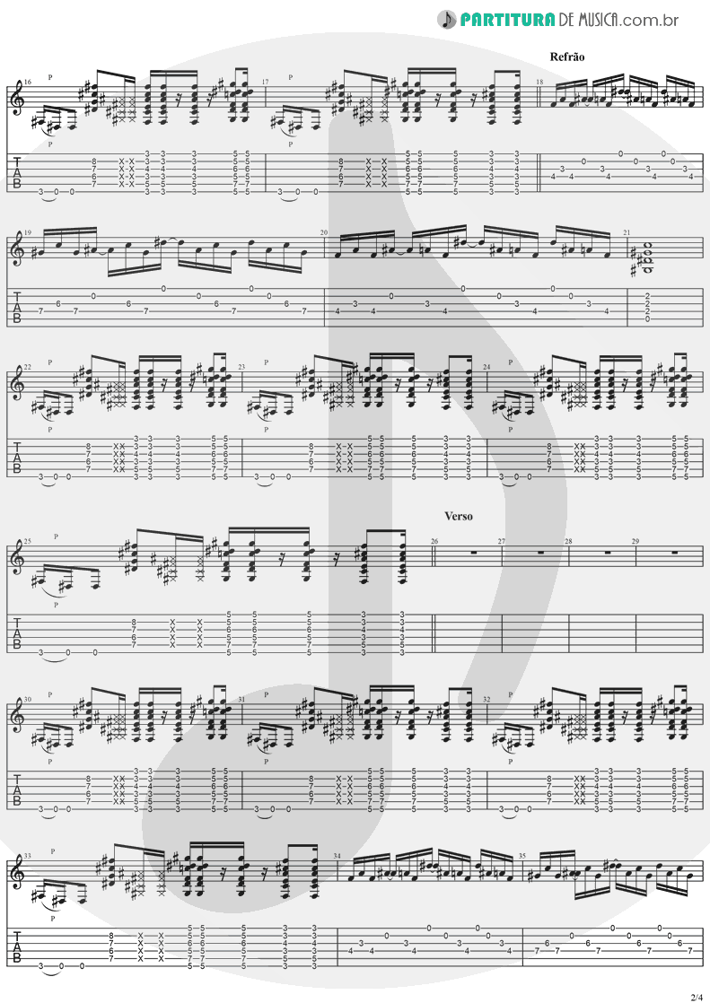 Tablatura + Partitura de musica de Guitarra Elétrica - Come Tomorrow | Ugly Kid Joe | America's Least Wanted 1992 - pag 2