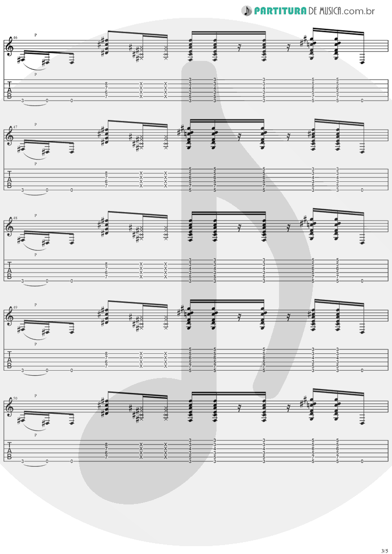 Tablatura + Partitura de musica de Guitarra Elétrica - Come Tomorrow | Ugly Kid Joe | America's Least Wanted 1992 - pag 3