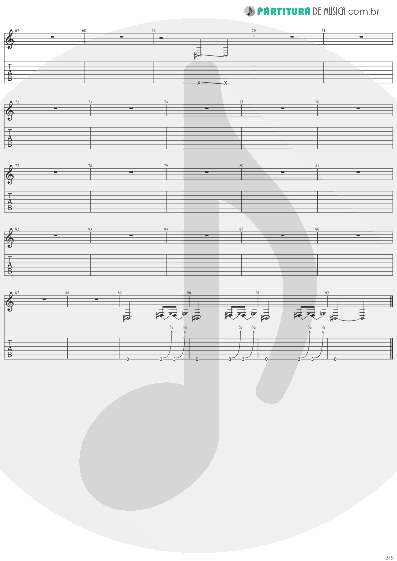 Tablatura + Partitura de musica de Guitarra Elétrica - Come Tomorrow | Ugly Kid Joe | America's Least Wanted 1992 - pag 5