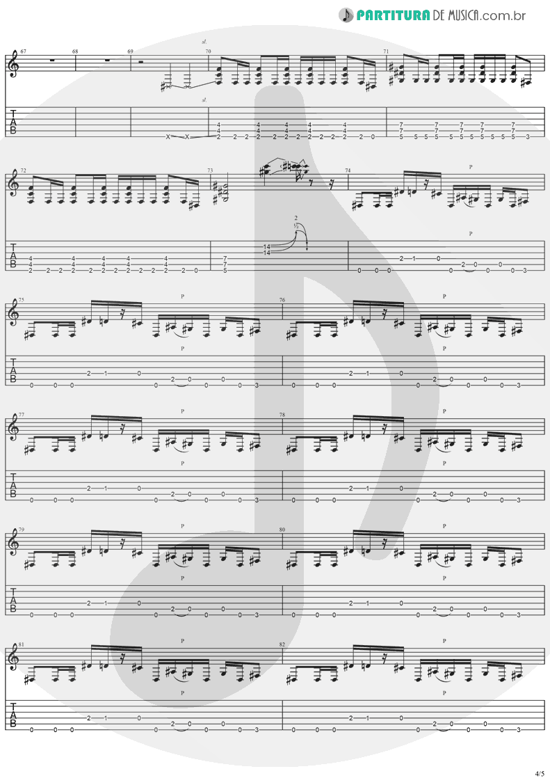 Tablatura + Partitura de musica de Guitarra Elétrica - Come Tomorrow | Ugly Kid Joe | America's Least Wanted 1992 - pag 4