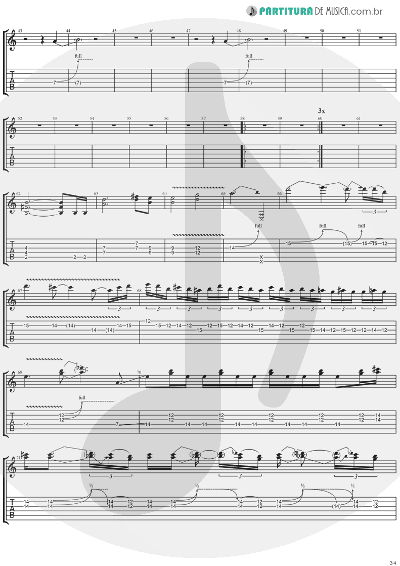 Tablatura + Partitura de musica de Guitarra Elétrica - Don't Go | Ugly Kid Joe | America's Least Wanted 1992 - pag 2