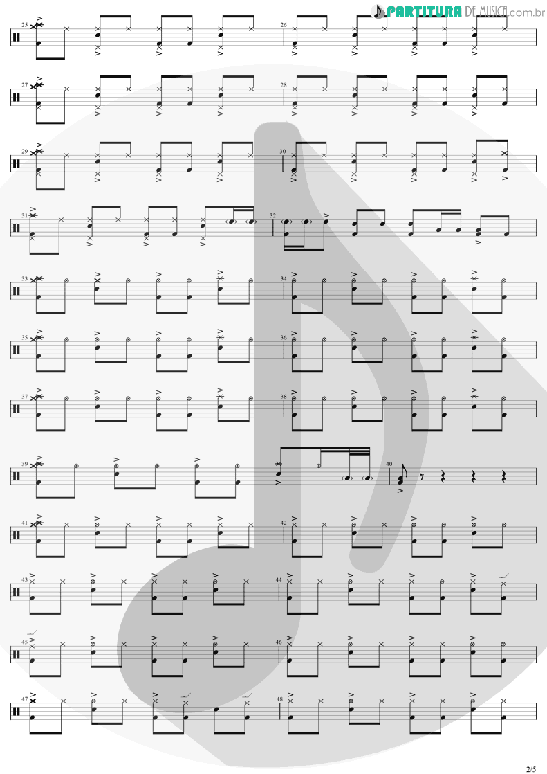 Partitura de musica de Bateria - Can't Stop Lovin' You | Van Halen | Balance 1995 - pag 2