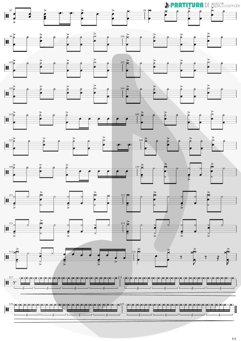 Partitura de musica de Bateria - Can't Stop Lovin' You | Van Halen | Balance 1995 - pag 5