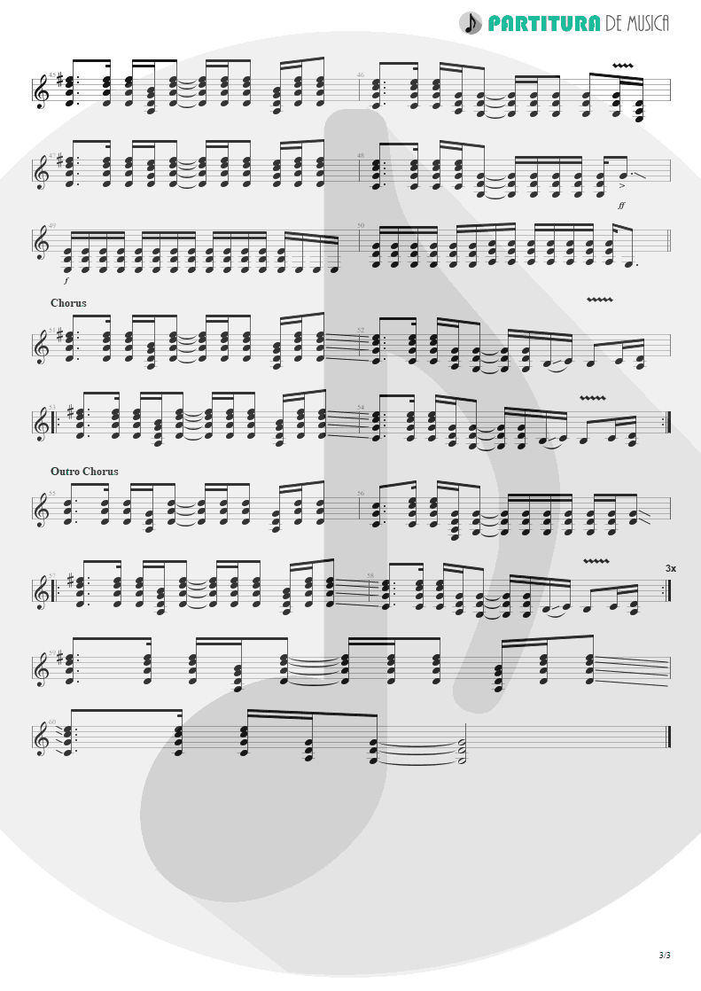 Partitura de musica de Guitarra Elétrica - Fall To Pieces | Velvet Revolver | Contraband 2004 - pag 3