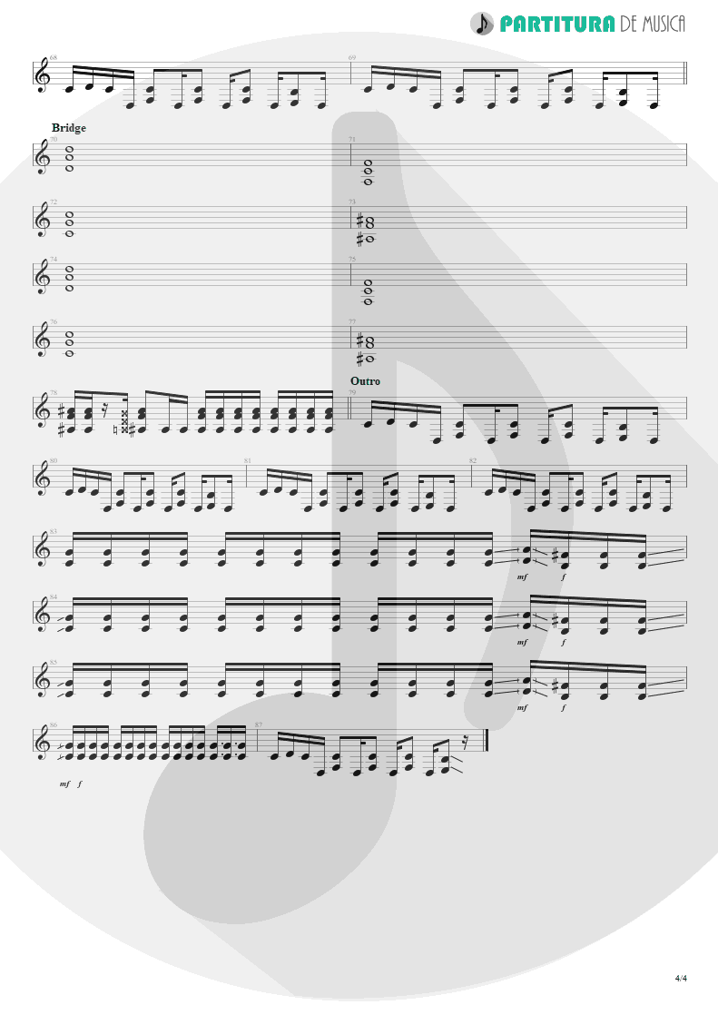 Partitura de musica de Guitarra Elétrica - Headspace | Velvet Revolver | Contraband 2004 - pag 4