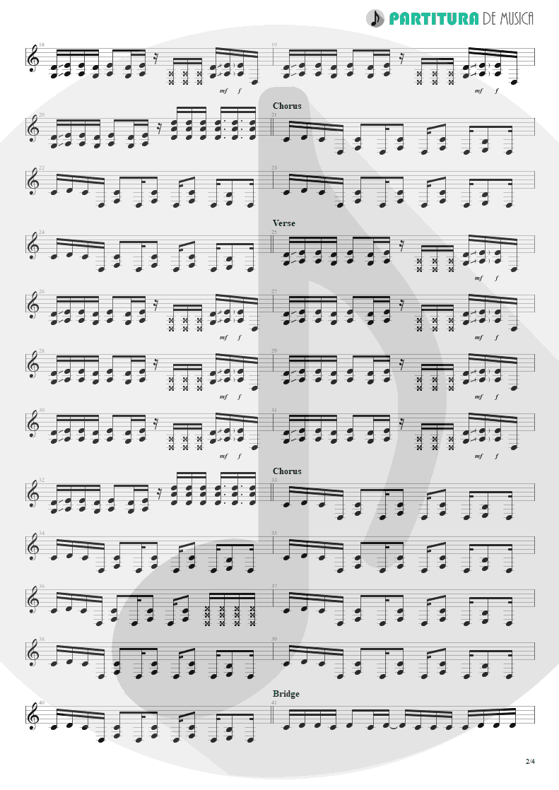Partitura de musica de Guitarra Elétrica - Headspace | Velvet Revolver | Contraband 2004 - pag 2