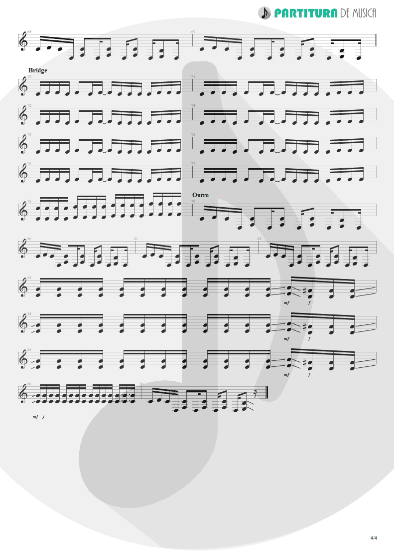 Partitura de musica de Guitarra Elétrica - Headspace | Velvet Revolver | Contraband 2004 - pag 4