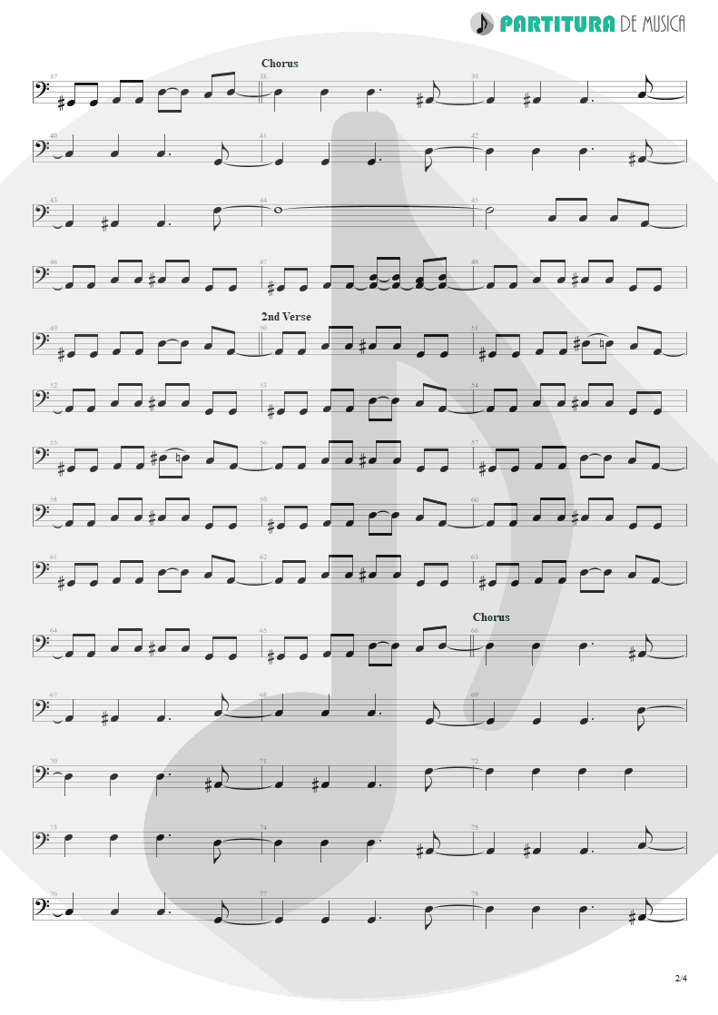 Partitura de musica de Baixo Elétrico - Set Me Free | Velvet Revolver | Contraband 2004 - pag 2