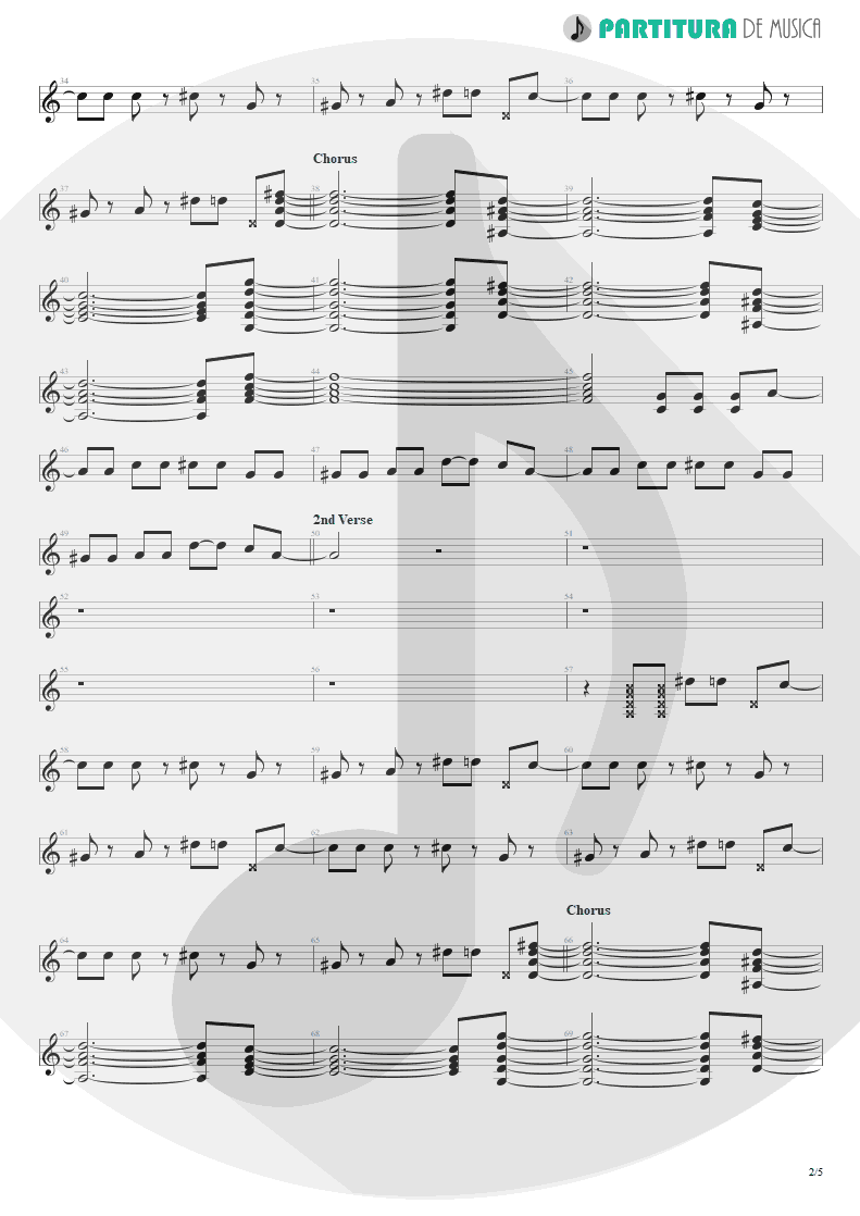 Partitura de musica de Guitarra Elétrica - Set Me Free | Velvet Revolver | Contraband 2004 - pag 2