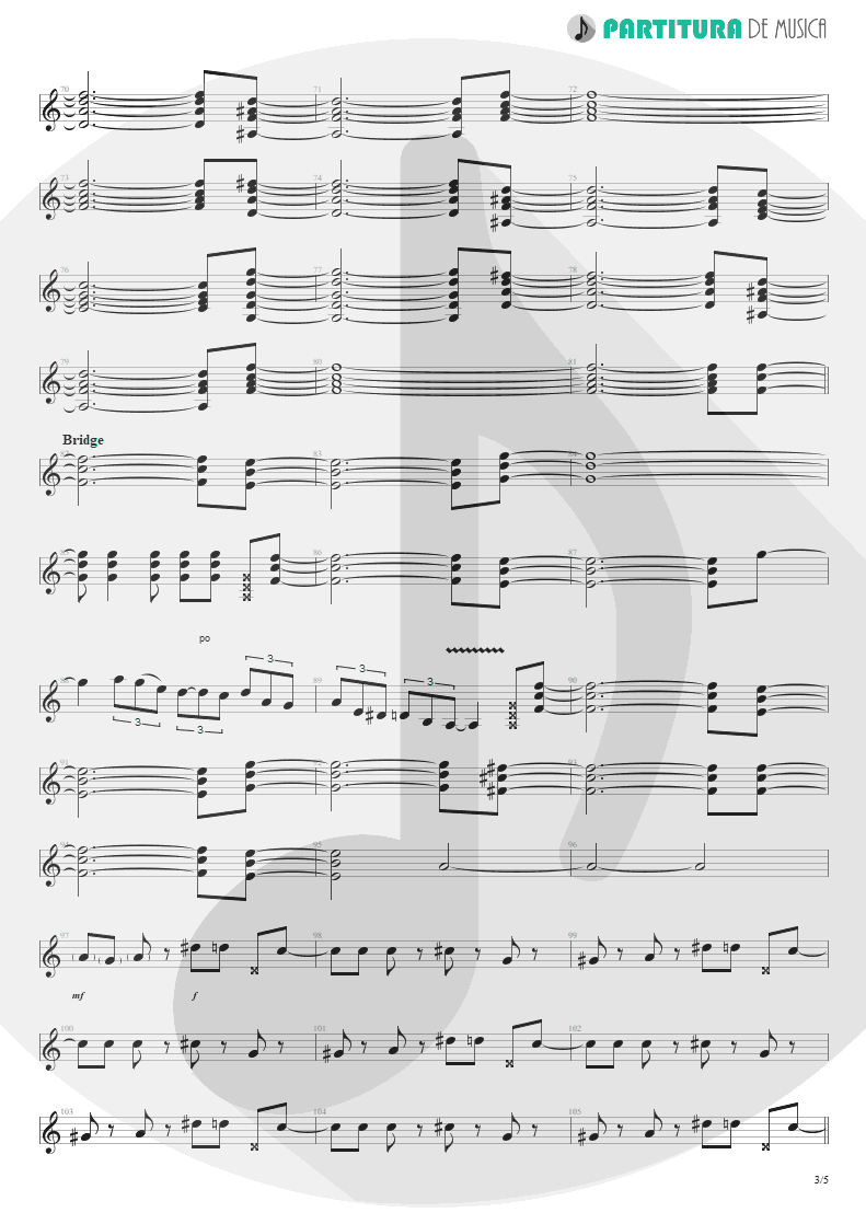 Partitura de musica de Guitarra Elétrica - Set Me Free | Velvet Revolver | Contraband 2004 - pag 3
