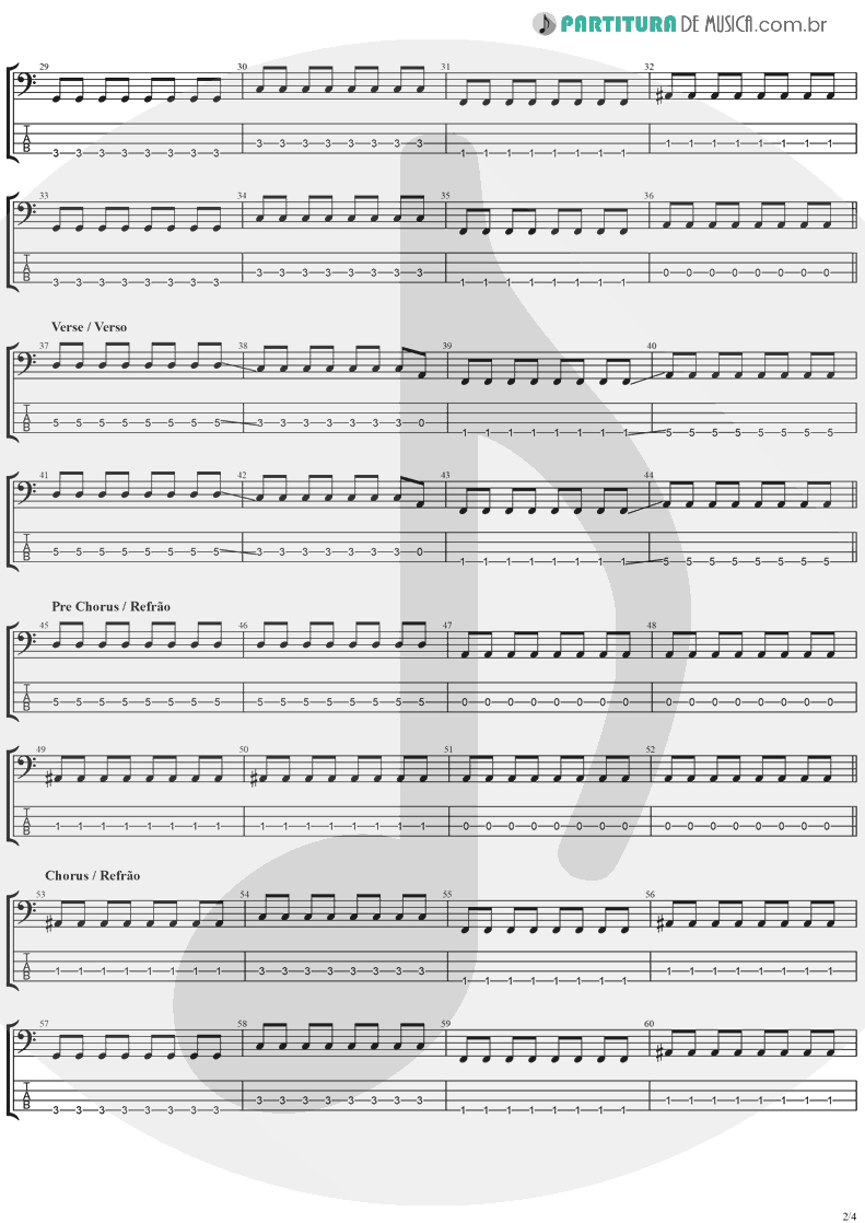 Tablatura + Partitura de musica de Baixo Elétrico - This Is Such A Pity | Weezer | Make Believe 2005 - pag 2