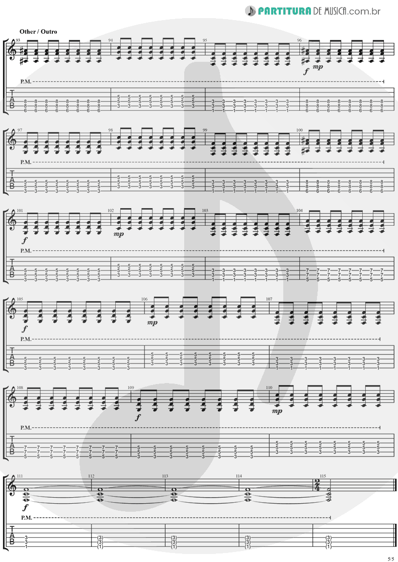 Tablatura + Partitura de musica de Guitarra Elétrica - This Is Such A Pity | Weezer | Make Believe 2005 - pag 5