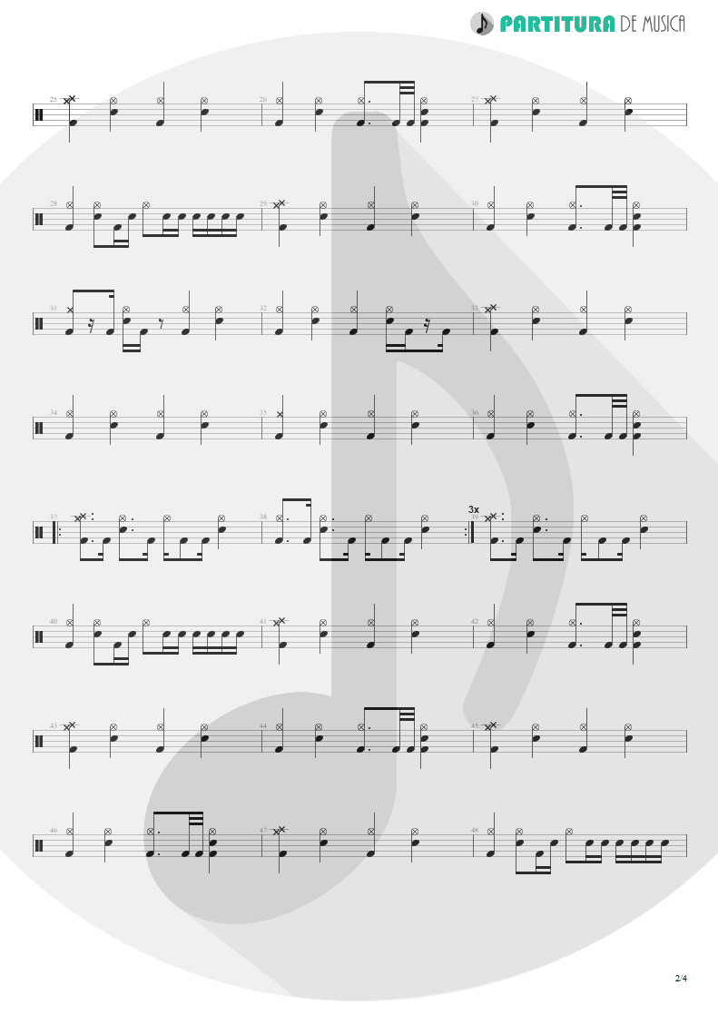 Partitura de musica de Bateria - Absolución | XXL | (12.0) Richter 2005 - pag 2