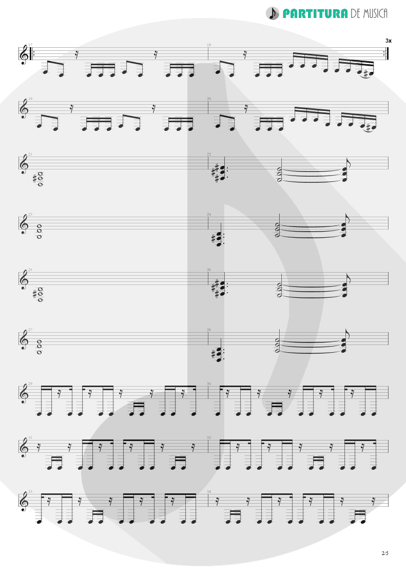 Partitura de musica de Guitarra Elétrica - Absolución | XXL | (12.0) Richter 2005 - pag 2