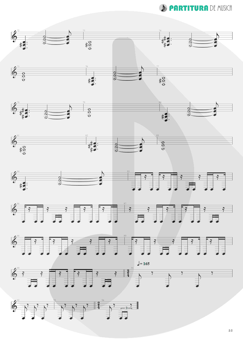 Partitura de musica de Guitarra Elétrica - Absolución | XXL | (12.0) Richter 2005 - pag 5