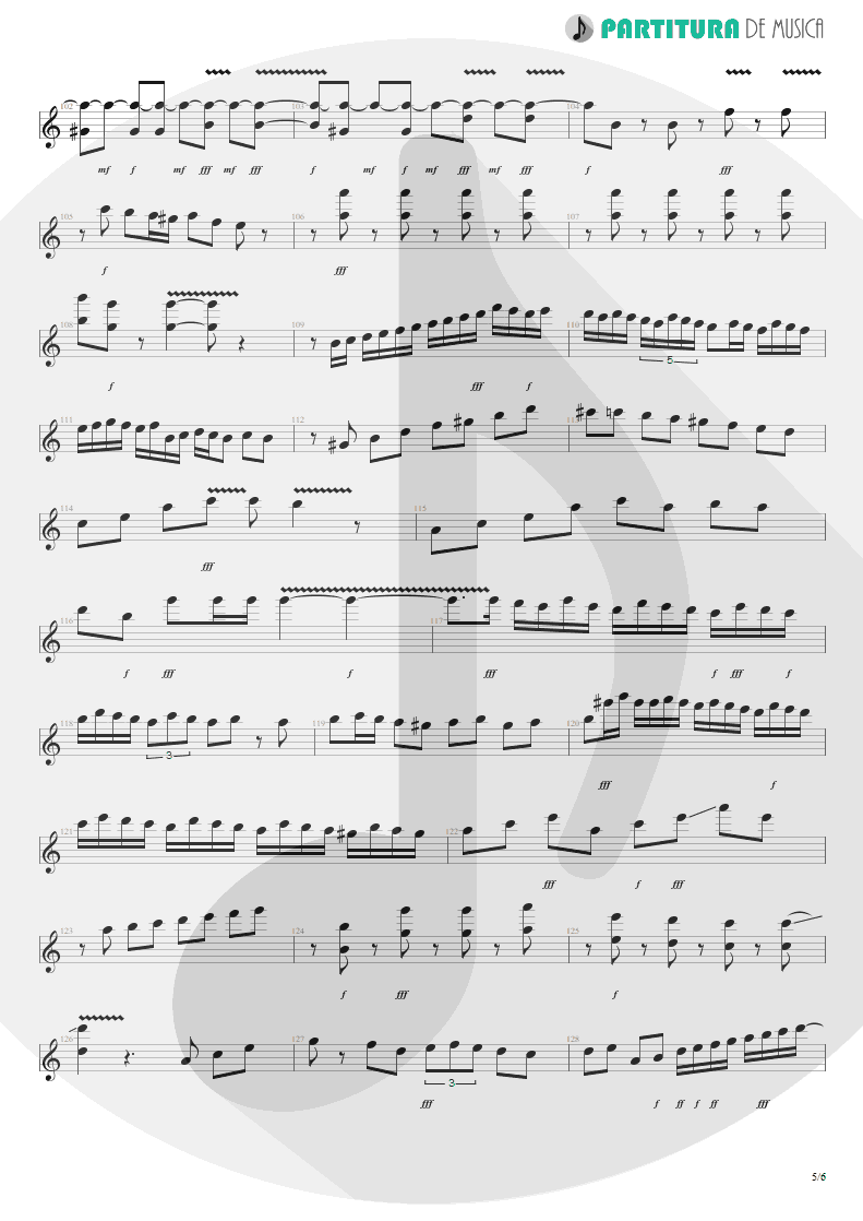 Partitura de musica de Guitarra Elétrica - Flamenco Diablo | Yngwie Malmsteen | Anthology 1994-1999 2000 - pag 5