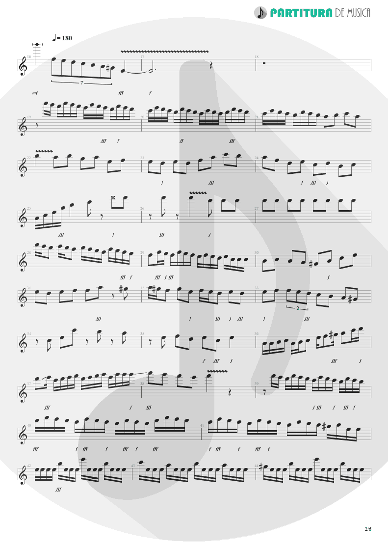 Partitura de musica de Guitarra Elétrica - Flamenco Diablo | Yngwie Malmsteen | Anthology 1994-1999 2000 - pag 2