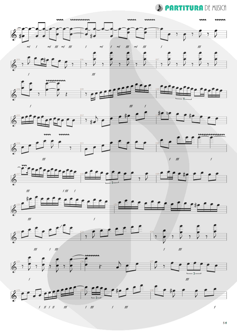 Partitura de musica de Guitarra Elétrica - Flamenco Diablo | Yngwie Malmsteen | Anthology 1994-1999 2000 - pag 5