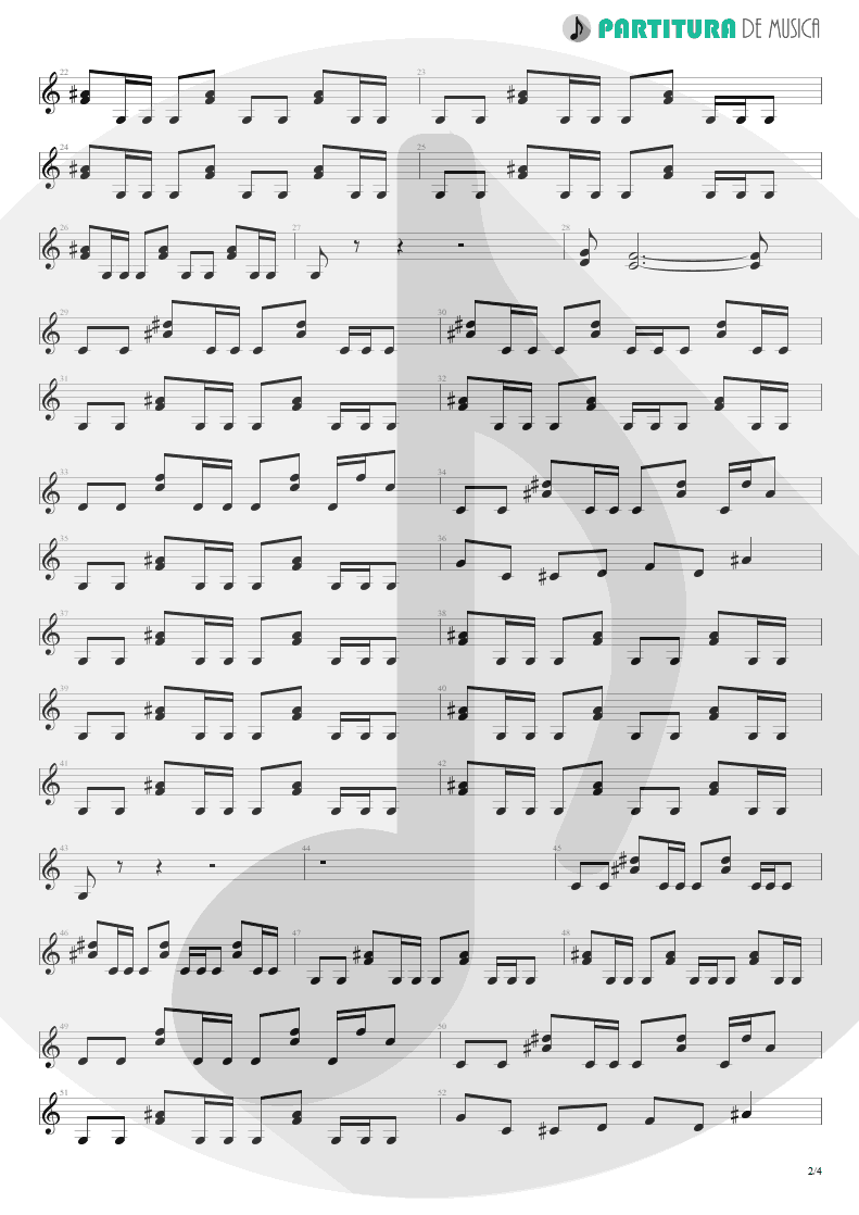 Partitura de musica de Guitarra Elétrica - Beer Drinkers & Hell Raisers | ZZ Top | Tres Hombres 1973 - pag 2