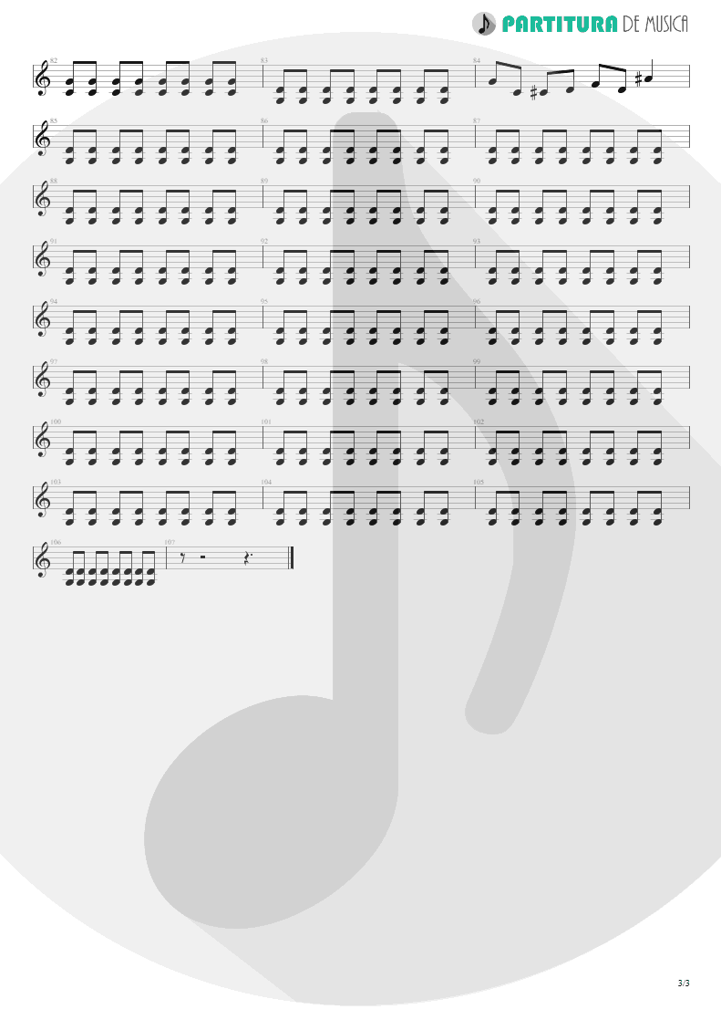 Partitura de musica de Guitarra Elétrica - Beer Drinkers & Hell Raisers | ZZ Top | Tres Hombres 1973 - pag 3