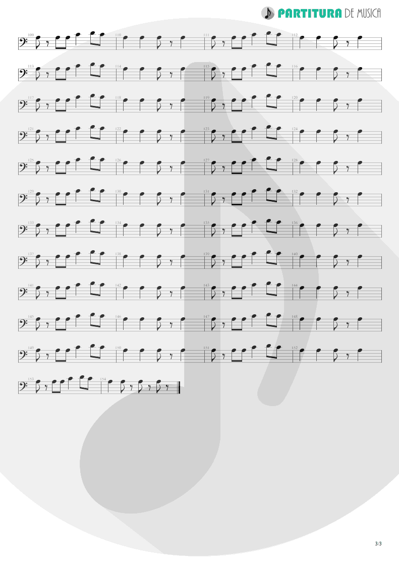 Partitura de musica de Baixo Elétrico - La Grange | ZZ Top | Tres Hombres 1973 - pag 3