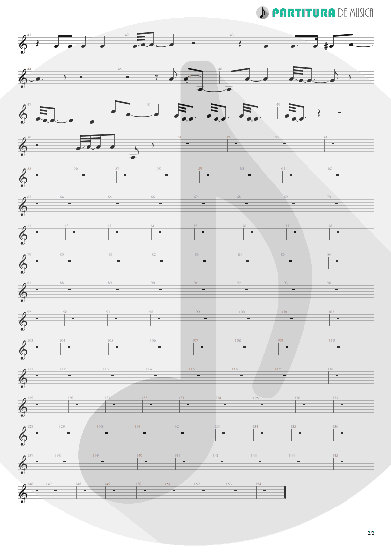 Partitura de musica de Violão - La Grange | ZZ Top | Tres Hombres 1973 - pag 2