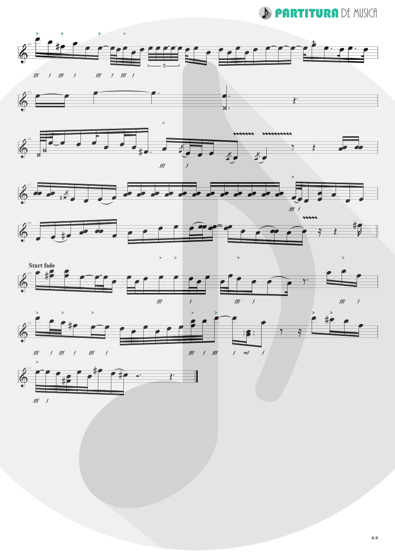 Partitura de musica de Guitarra Elétrica - Blue Jean Blues | ZZ Top | Fandango! 1975 - pag 4