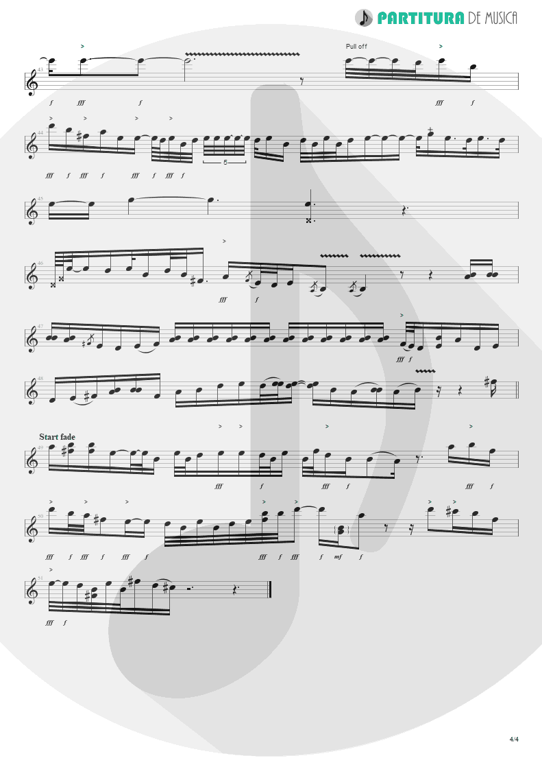 Partitura de musica de Guitarra Elétrica - Blue Jean Blues | ZZ Top | Fandango! 1975 - pag 4