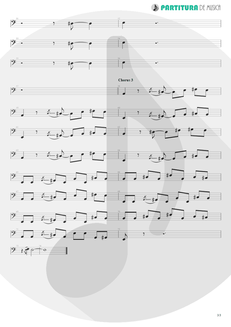 Partitura de musica de Baixo Elétrico - Jailhouse Rock | ZZ Top | Fandango! 1975 - pag 3