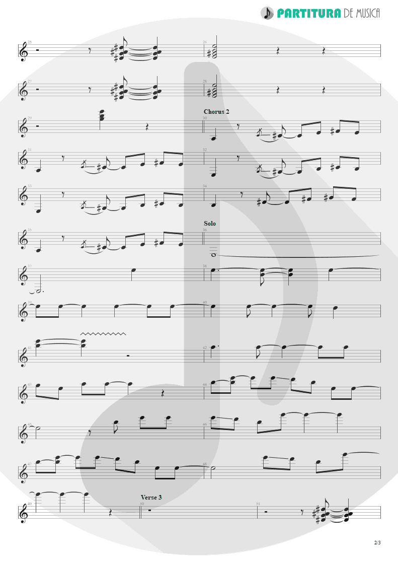 Partitura de musica de Guitarra Elétrica - Jailhouse Rock | ZZ Top | Fandango! 1975 - pag 2